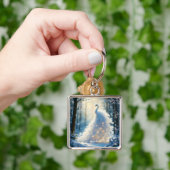 Fantasy Niedlich Snow White Peacock Schlüsselanhänger (Hand)