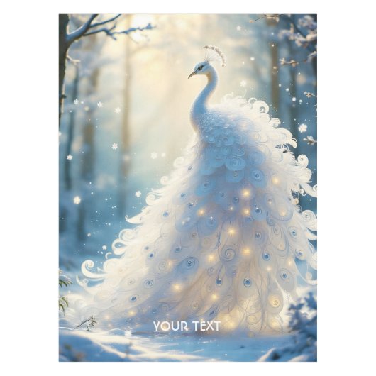 Fantasy Niedlich Snow White Peacock Tischdecke (Vorderseite)