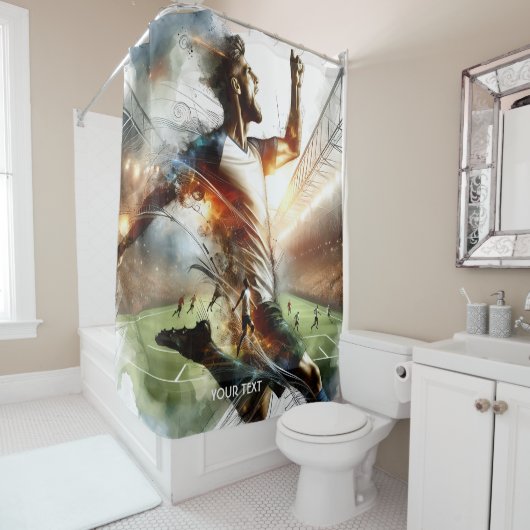 Fantasy Niedlich Soccer Player Stadium Duschvorhang (Beispiel)