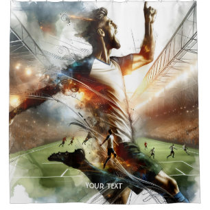 Fantasy Niedlich Soccer Player Stadium Duschvorhang