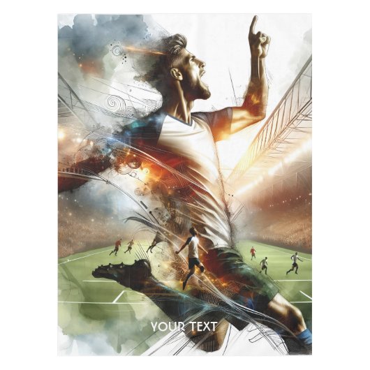 Fantasy Niedlich Soccer Player Stadium Tischdecke (Vorderseite)