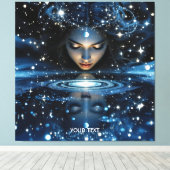 Fantasy Niedlich Space Lady Face Leinwanddruck (Insitu (Holzboden))