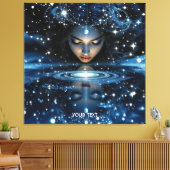 Fantasy Niedlich Space Lady Face Leinwanddruck (Insitu (Wohnzimmer))