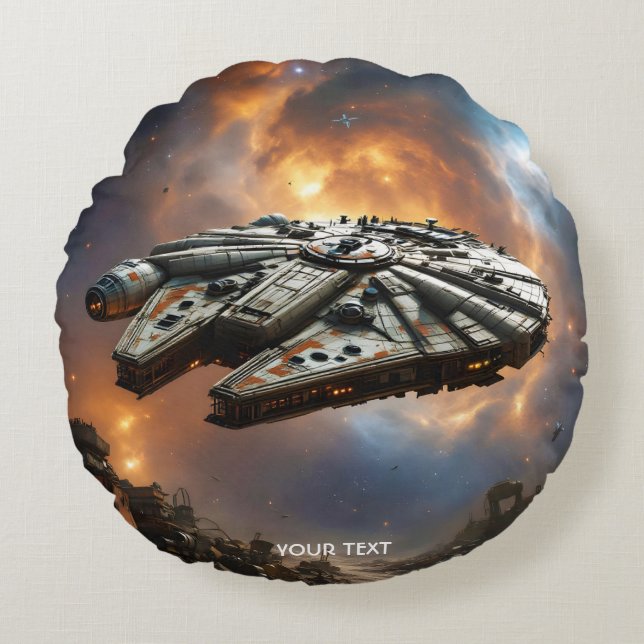 Fantasy Niedlich Space Planet Rundes Kissen (Vorderseite)