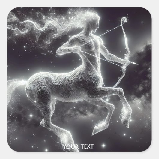 Fantasy Niedlich Space Stars Centaur Quadratischer Aufkleber (Vorderseite)