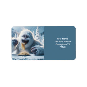 Fantasy Niedlich Spaghetti Yeti Snow Adressaufkleber