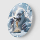 Fantasy Niedlich Spaghetti Yeti Snow Große Wanduhr (Winkel)
