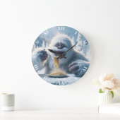 Fantasy Niedlich Spaghetti Yeti Snow Große Wanduhr (Zuhause)