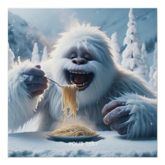 Fantasy Niedlich Spaghetti Yeti Snow Poster (Vorderseite)