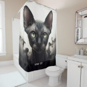 Fantasy Niedlich Sphynx Black Cat Duschvorhang (Beispiel)
