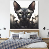 Fantasy Niedlich Sphynx Black Cat Leinwanddruck (Insitu (Schlafzimmer))