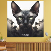 Fantasy Niedlich Sphynx Black Cat Leinwanddruck (Insitu (Wohnzimmer))