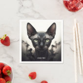 Fantasy Niedlich Sphynx Black Cat Serviette (Beispiel)