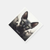 Fantasy Niedlich Sphynx Black Cat Serviette (Ecke)