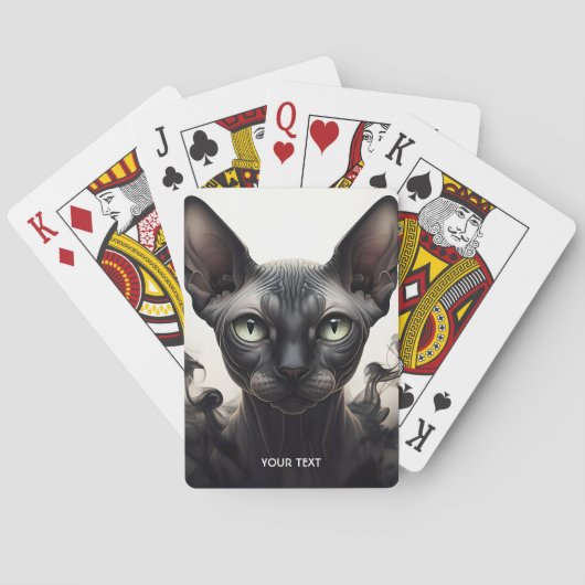 Fantasy Niedlich Sphynx Black Cat Spielkarten (Rückseite)