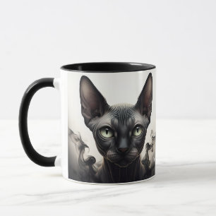 Fantasy Niedlich Sphynx Black Cat Tasse
