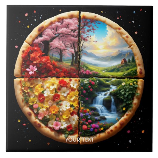 Fantasy Niedlich Spring Delicate Pizza Fliese (Vorderseite)