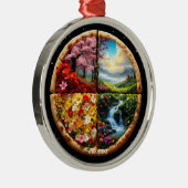 Fantasy Niedlich Spring Delicate Pizza Ornament Aus Metall (Rechts)