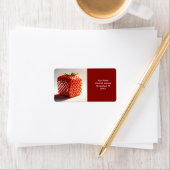 Fantasy Niedlich Square Red Strawberry Adressaufkleber (Insitu)