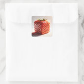 Fantasy Niedlich Square Red Strawberry Quadratischer Aufkleber (Tasche)