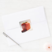 Fantasy Niedlich Square Red Strawberry Quadratischer Aufkleber (Umschlag)