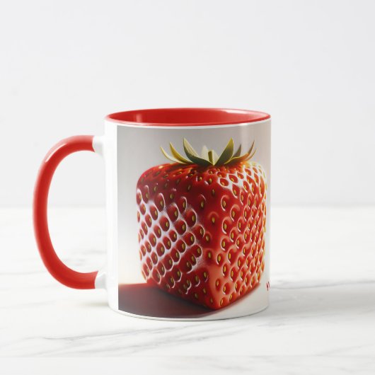 Fantasy Niedlich Square Red Strawberry Tasse (Links)