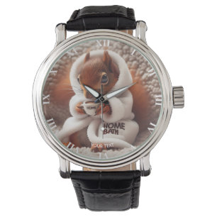 Fantasy Niedlich Squirrel Coffee Cup Armbanduhr