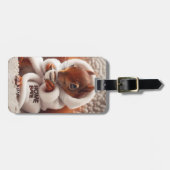 Fantasy Niedlich Squirrel Coffee Cup Gepäckanhänger (Vorderseite horizontal)