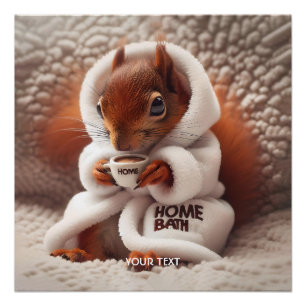 Fantasy Niedlich Squirrel Coffee Cup Poster