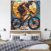 Fantasy Niedlich Stached Glass Bicycle Rider Leinwanddruck (Insitu (Schlafzimmer))