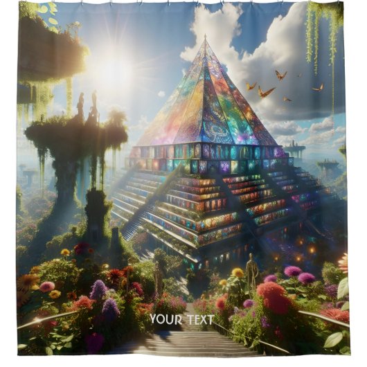 Fantasy Niedlich Stached Glass Blume Duschvorhang (Vorderseite)