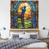 Fantasy Niedlich Stached Glass Golf Leinwanddruck (Insitu (Schlafzimmer))