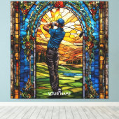 Fantasy Niedlich Stached Glass Golf Leinwanddruck (Insitu (Holzboden))