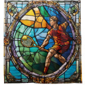 Fantasy Niedlich Stached Glass Tennis Duschvorhang (Vorderseite)