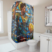 Fantasy Niedlich Stached Glass Volleyball Player Duschvorhang (Beispiel)