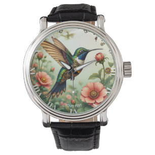Fantasy Niedlich Steampunk Bird Blume Armbanduhr