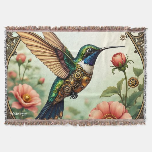 Fantasy Niedlich Steampunk Bird Blume Decke (Vorderseite)