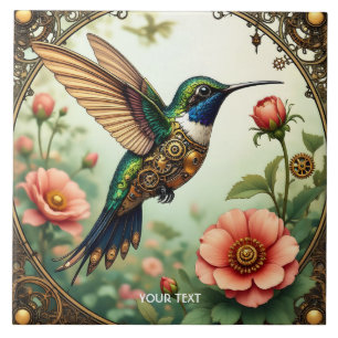 Fantasy Niedlich Steampunk Bird Blume Fliese