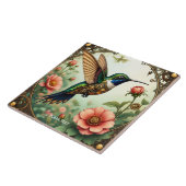 Fantasy Niedlich Steampunk Bird Blume Fliese (Seite)