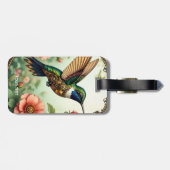 Fantasy Niedlich Steampunk Bird Blume Gepäckanhänger (Rückseite horizontal)