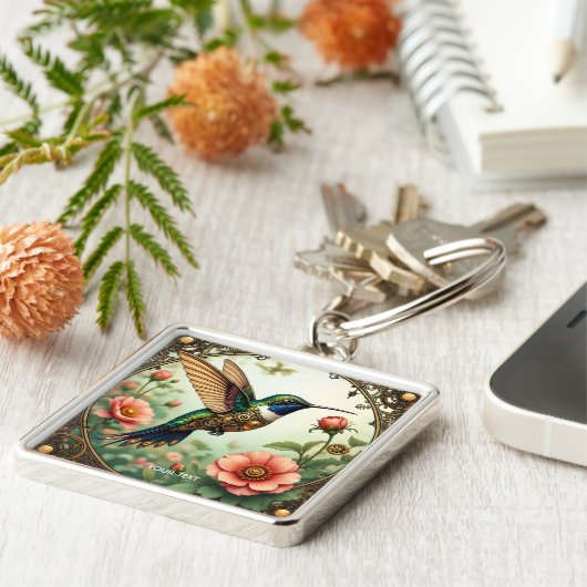 Fantasy Niedlich Steampunk Bird Blume Schlüsselanhänger (Seite)