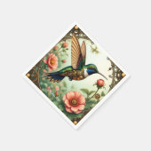 Fantasy Niedlich Steampunk Bird Blume Serviette (Ecke)
