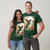 Fantasy Niedlich Steampunk Bird Blume T-Shirt (Unisex)