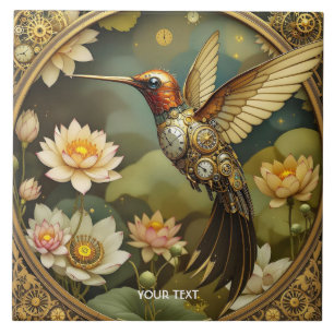 Fantasy Niedlich Steampunk Bird Clock Fliese