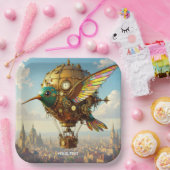 Fantasy Niedlich Steampunk Bird Sky Pappteller (Party)