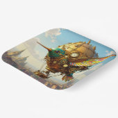 Fantasy Niedlich Steampunk Bird Sky Pappteller (Gewinkelt)