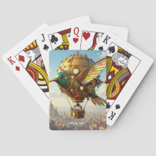 Fantasy Niedlich Steampunk Bird Sky Spielkarten
