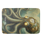 Fantasy Niedlich Steampunk Clock Kraken Badematte (Vorderseite)
