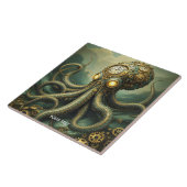 Fantasy Niedlich Steampunk Clock Kraken Fliese (Seite)