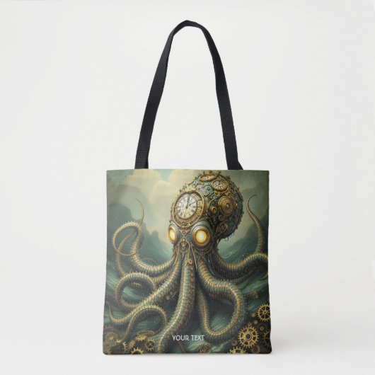 Fantasy Niedlich Steampunk Clock Kraken Tasche (Vorderseite)